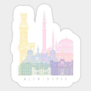 ALEXANDRIA SKYLINE POSTER PASTEL Sticker